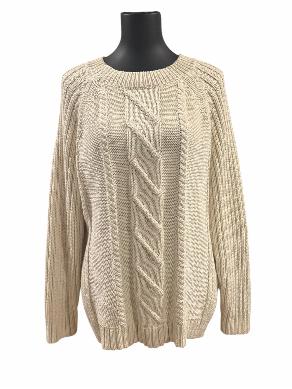 Women’s Vintage 100% Cotton Ivory Woolrich Fisherman Sweater Size L Coastal